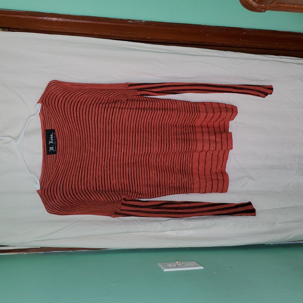 M. Rena Striped Goth Long Sleeve Top